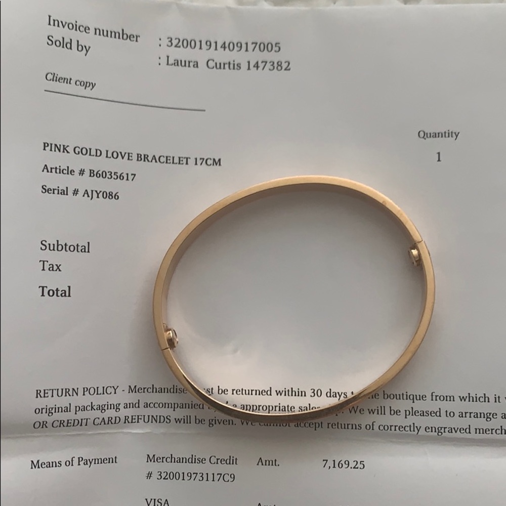 Cartier 18K Rose Gold love bracelet - Picture 5 of 5